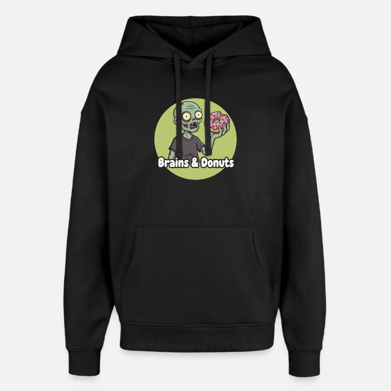 Zombie avec humour beignet - Sweat à capuche unisexe Stanley/Stella Oversized - noir