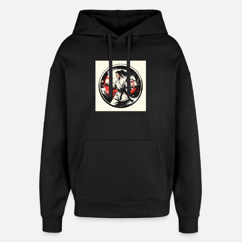 Kampfkunstheld im weißen Gi - Oversized Unisex Hoodie von Stanley/Stella - Schwarz