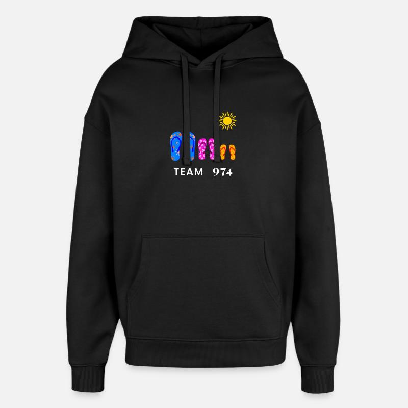 Team 974 savates Summer Sun - Sweat à capuche unisexe Stanley/Stella Oversized - noir