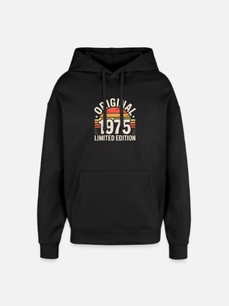 Original 1975 Edition Retro Sunset - Oversized Unisex Hoodie by Stanley/Stella - black