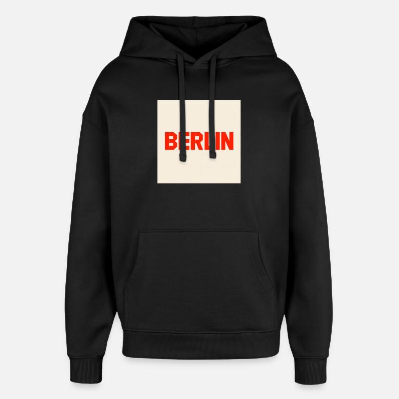 Berlin Texte en gras - Sweat à capuche unisexe Stanley/Stella Oversized - noir