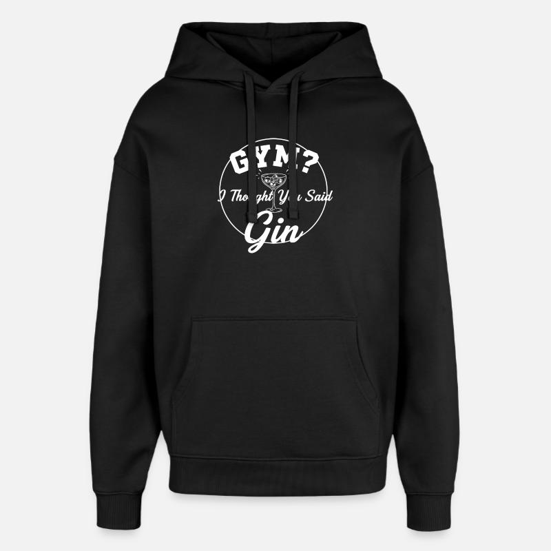 Salle de sport ou gin ? - Sweat à capuche unisexe Stanley/Stella Oversized - noir