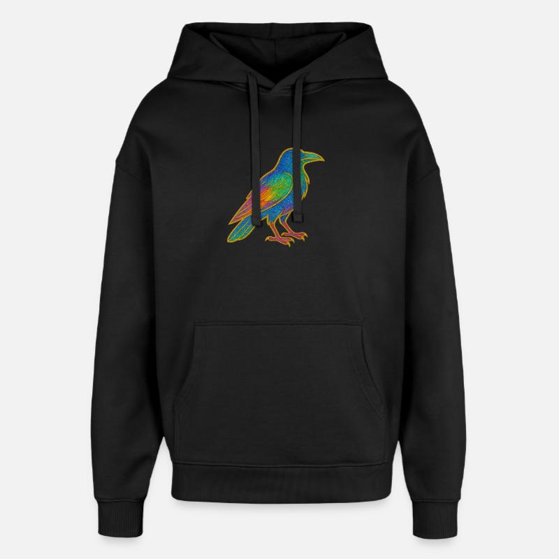 Regenbogenrabe Patchdesign - Oversized Unisex Hoodie von Stanley/Stella - Schwarz