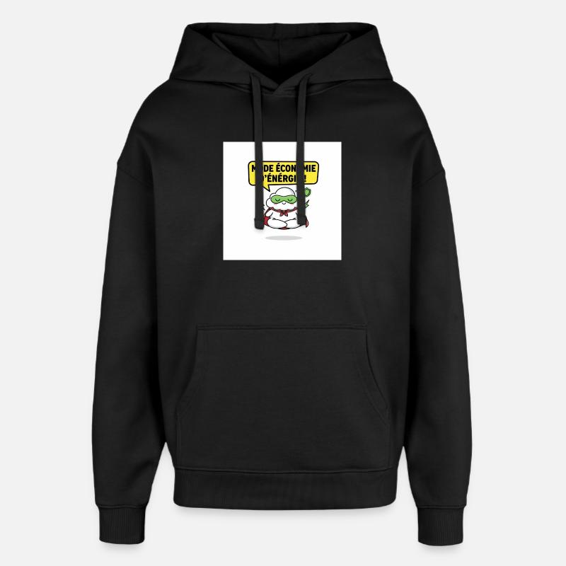 Mode énergie d'économie Nuage Superhéros - Sweat à capuche unisexe Stanley/Stella Oversized - noir