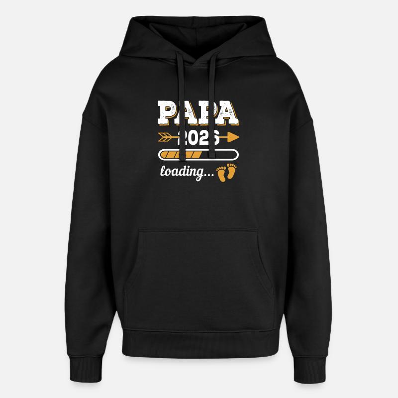 Papa 2026 Chargement Cadeau Future Dad - Sweat à capuche unisexe Stanley/Stella Oversized - noir