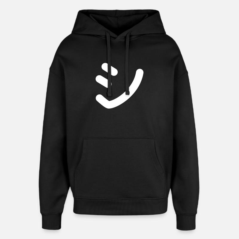 Texte japonais 'シ' (Shi) – Blanc - Sweat à capuche unisexe Stanley/Stella Oversized - noir