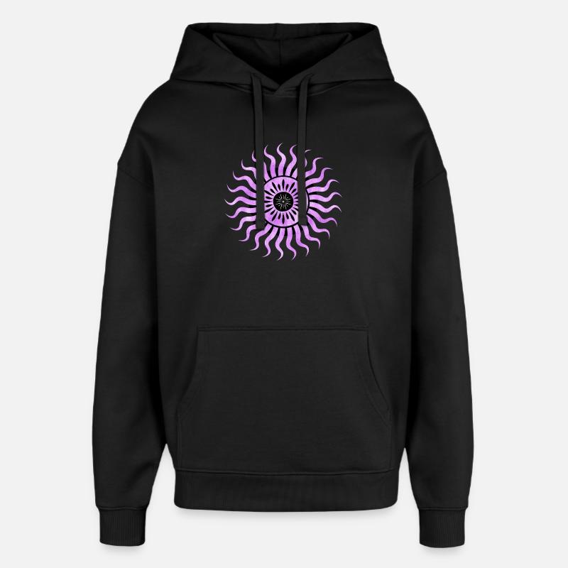 Soleil Violet Rêveur - Sweat à capuche unisexe Stanley/Stella Oversized - noir