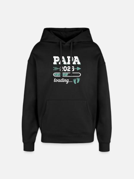Dad 2026 Loading Father-to-be Gift Idea - Oversized Unisex Hoodie by Stanley/Stella - black