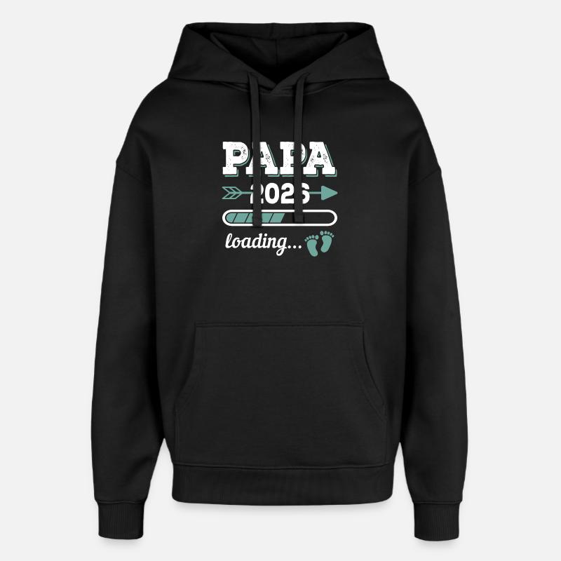 Papa 2026 Loading Werdender Vater Geschenkidee - Oversized Unisex Hoodie von Stanley/Stella - Schwarz