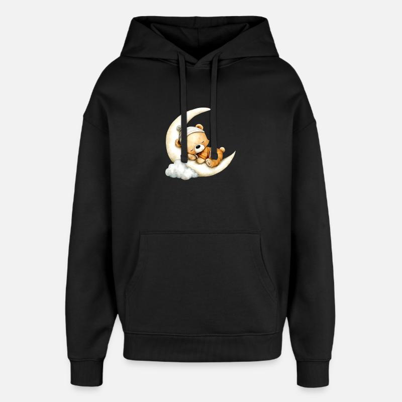 schlafender Teddy - Oversized Unisex Hoodie von Stanley/Stella - Schwarz