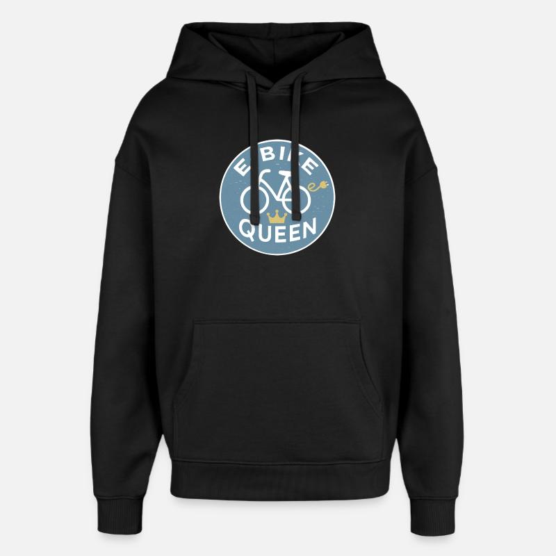 E-BIKE Reine du vélo - Sweat à capuche unisexe Stanley/Stella Oversized - noir