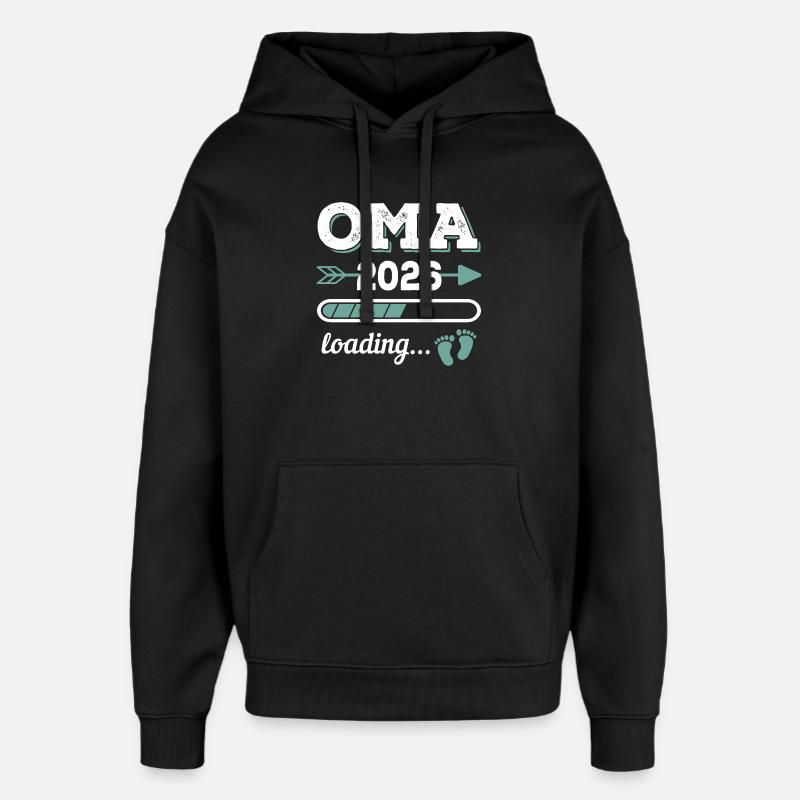 Oma 2026 Loading Werdende Großmutter Geschenkidee - Oversized Unisex Hoodie von Stanley/Stella - Schwarz