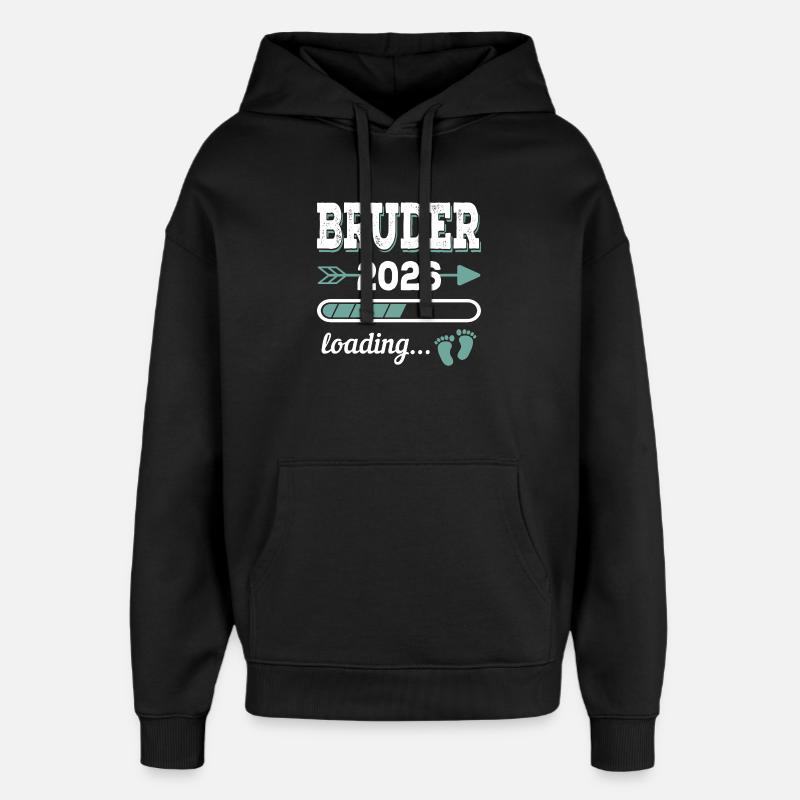 Bruder 2026 Loading Werdende Geschwister Geschenk - Oversized Unisex Hoodie von Stanley/Stella - Schwarz