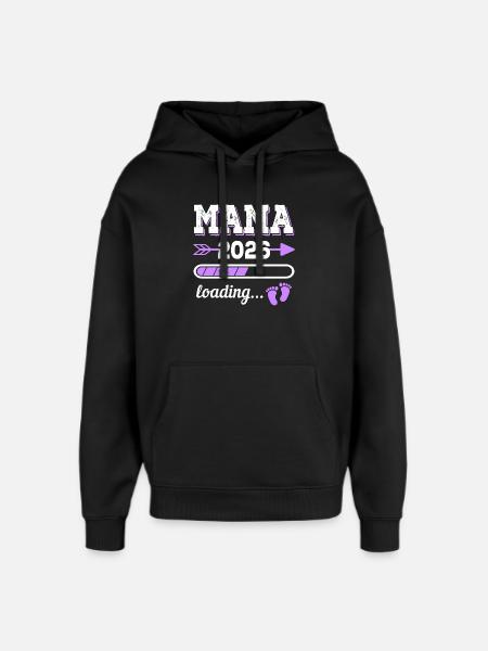 Mama 2026 Loading Schwangerschaft Geschenkidee - Oversized Unisex Hoodie von Stanley/Stella - Schwarz