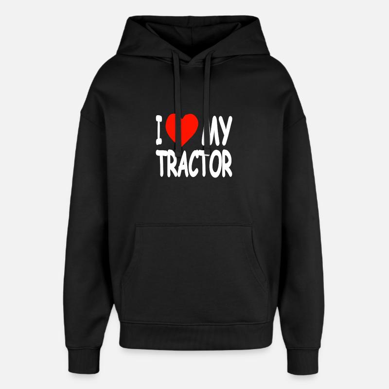 Traktor - Oversized Unisex Hoodie von Stanley/Stella - Schwarz