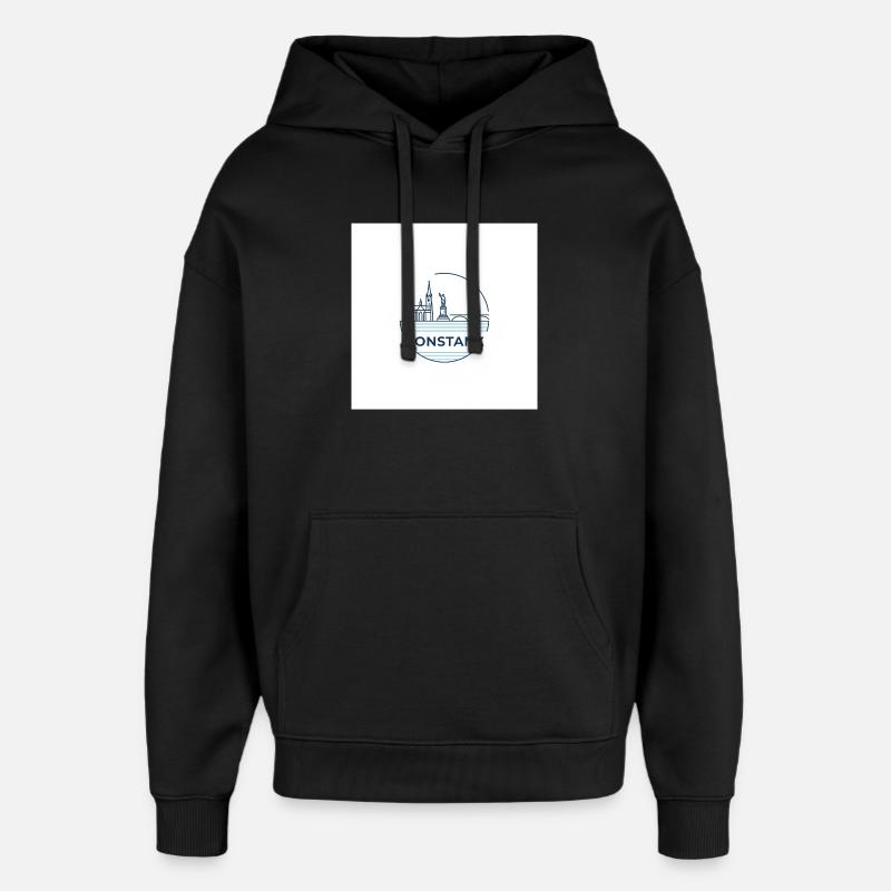 Constance Skyline Lake Constance Emblem - Oversized Unisex Hoodie by Stanley/Stella - black