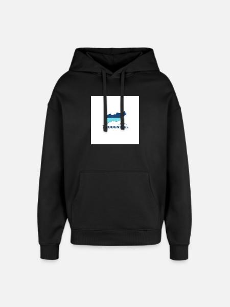Bodensee Landschaftslogo Seeufer - Oversized Unisex Hoodie von Stanley/Stella - Schwarz