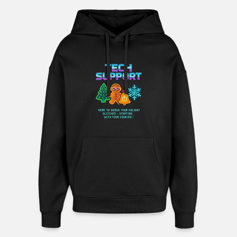 Lustiger Technischer Support Debug Weihnachten - Oversized Unisex Hoodie von Stanley/Stella - Schwarz
