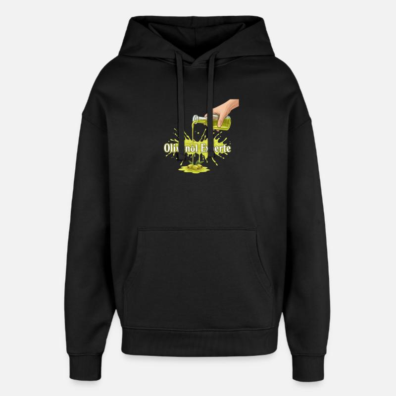 Olivenöl Experte - Oversized Unisex Hoodie von Stanley/Stella - Schwarz