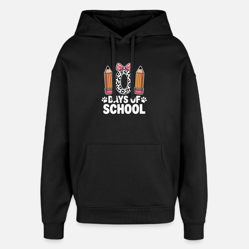 Leopard Pencil Back To School - Oversized Unisex Hoodie by Stanley/Stella - black