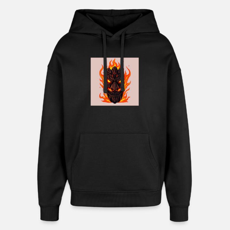 Masque tiki ardent - Sweat à capuche unisexe Stanley/Stella Oversized - noir