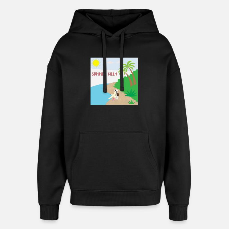 Villa d’été - Sweat à capuche unisexe Stanley/Stella Oversized - noir