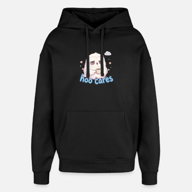 Hoo Cares – süße Eulenkaffee - Oversized Unisex Hoodie von Stanley/Stella - Schwarz