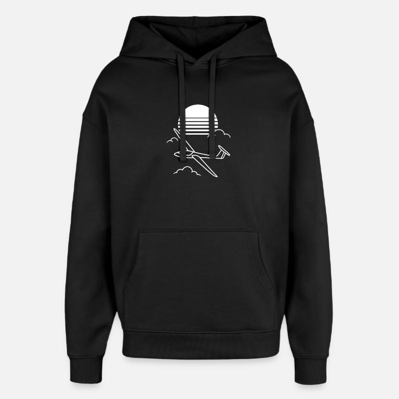 Planant au coucher du soleil - Sweat à capuche unisexe Stanley/Stella Oversized - noir