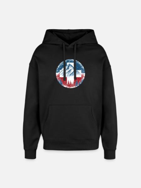 Schweiz-Swiss-Switzerland-Wintersport-Ski-Berge - Oversized Unisex Hoodie by Stanley/Stella - black