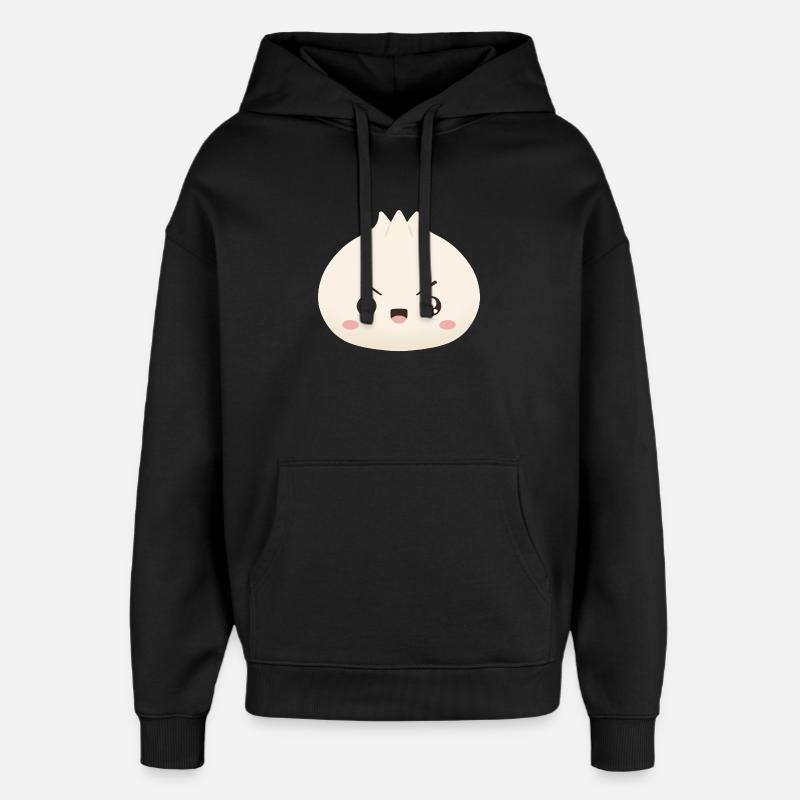 Mascotte mignonne de Grumpy Dumpling - Sweat à capuche unisexe Stanley/Stella Oversized - noir