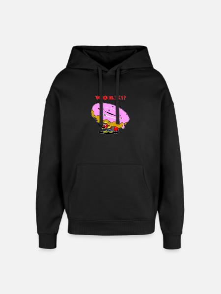 Ant Donut Worker Cartoon - Oversized Unisex Hoodie by Stanley/Stella - black