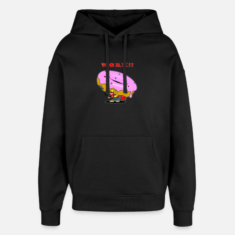 Dessin animé Ouvrière Donut de Fourmi - Sweat à capuche unisexe Stanley/Stella Oversized - noir