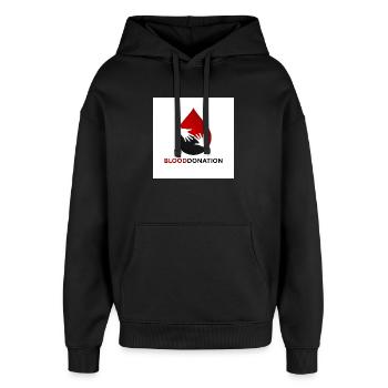 Emblem der Blutspendehände - Oversized Unisex Hoodie von Stanley/Stella - Schwarz - Vorne - AI Model Female 172 light (172cm) & AI Model Male 185 light (185cm)