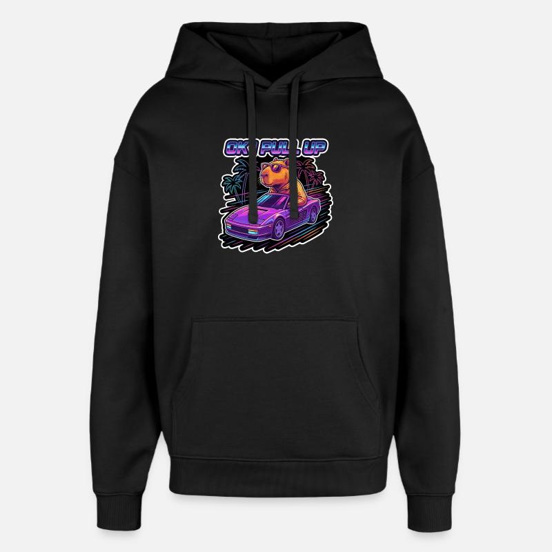 OK, je récupère Capybara Retro - Sweat à capuche unisexe Stanley/Stella Oversized - noir