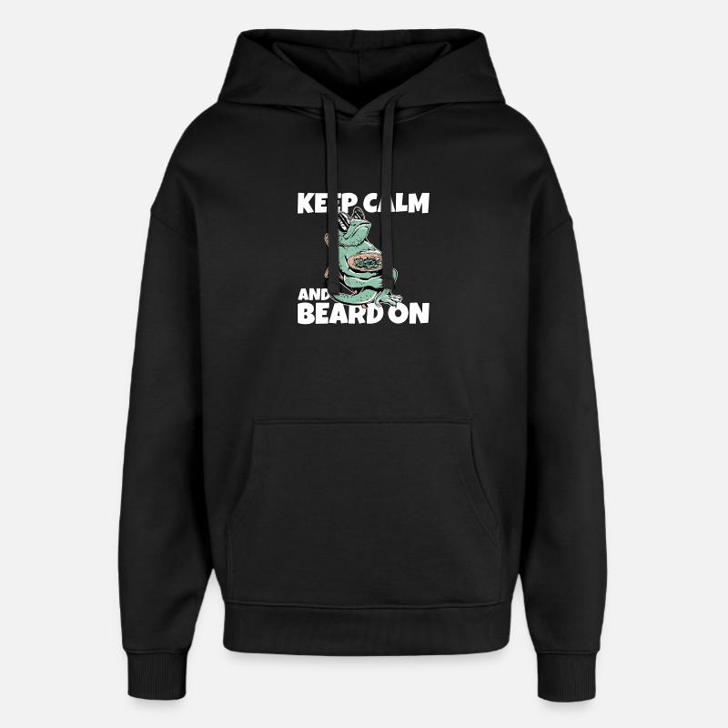 Dragon barbu cool - Sweat à capuche unisexe Stanley/Stella Oversized - noir