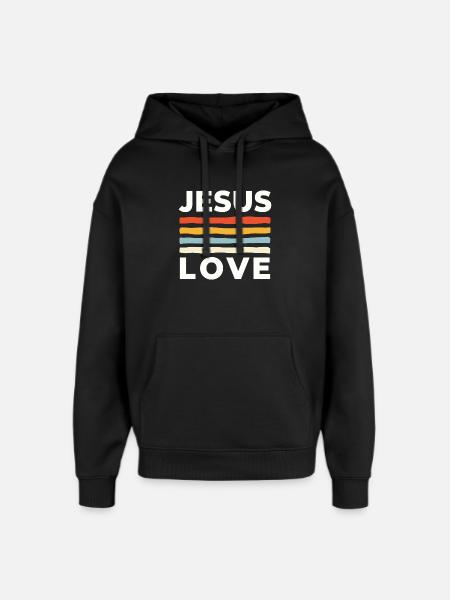 Jesus Love Christliche Nächstenliebe - Oversized Unisex Hoodie by Stanley/Stella - black