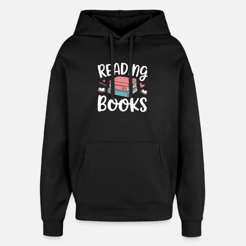lire des livres - Sweat à capuche unisexe Stanley/Stella Oversized - noir