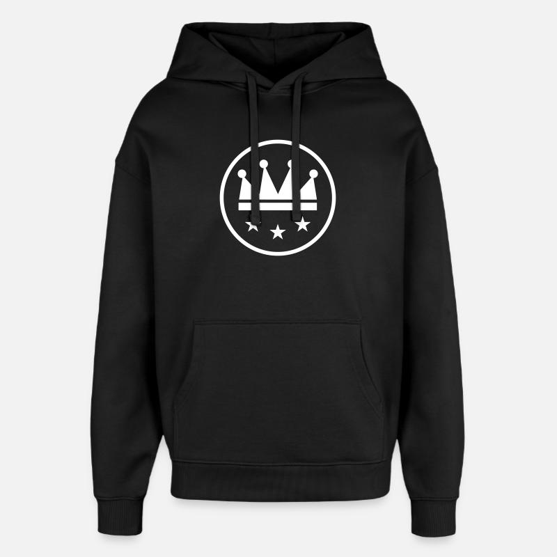 Icône de la couronne - Sweat à capuche unisexe Stanley/Stella Oversized - noir