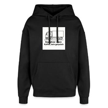 LKW-Fahrer Kein Kaffee Kein Gerede - Oversized Unisex Hoodie von Stanley/Stella - Schwarz - Vorne - AI Model Female 172 light (172cm) & AI Model Male 185 light (185cm)