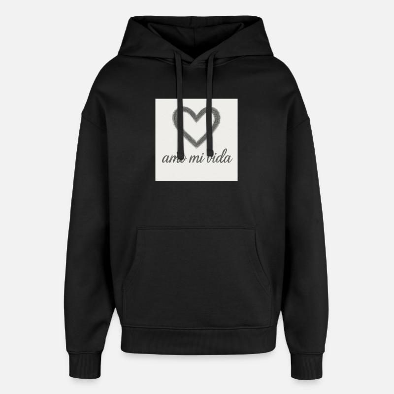 Herz und Lebensfreude - Oversized Unisex Hoodie von Stanley/Stella - Schwarz