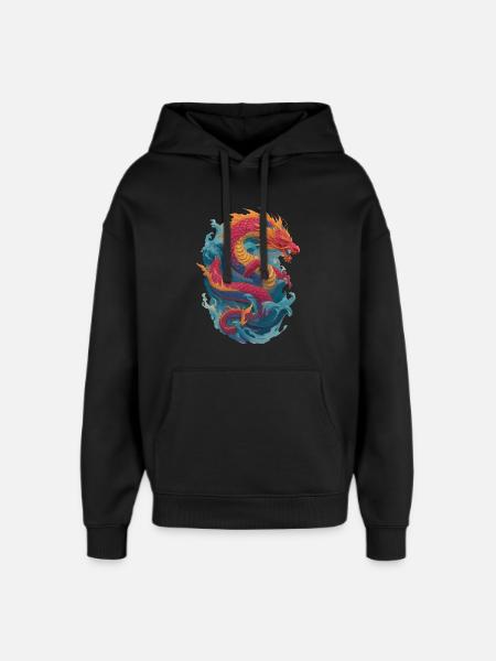 Dragon - Oversized Unisex Hoodie by Stanley/Stella - black