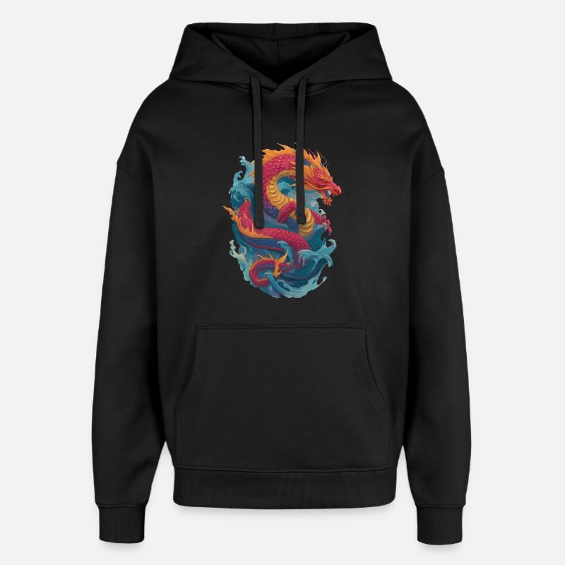 Drache - Oversized Unisex Hoodie von Stanley/Stella - Schwarz
