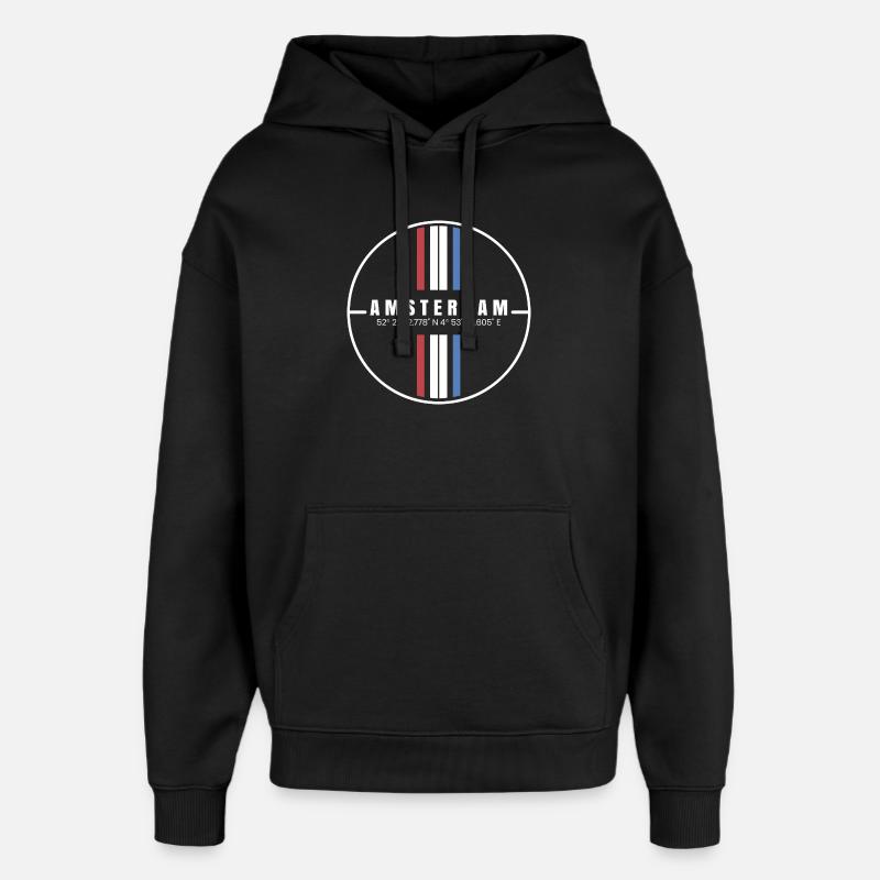 Amsterdam Coordinates - Oversized Unisex Hoodie by Stanley/Stella - black