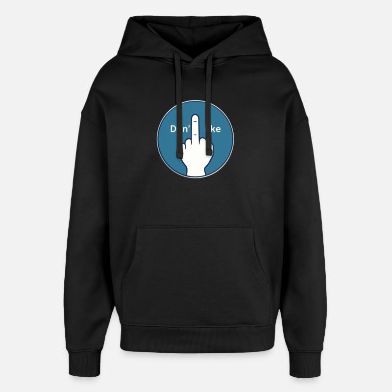 Non Thanks Motif du majeur - Sweat Ă capuche unisexe Stanley/Stella Oversized - noir
