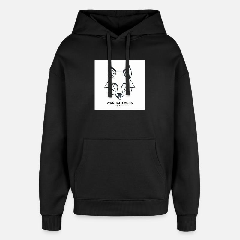 Wandalu Vuhs Fox - Sweat à capuche unisexe Stanley/Stella Oversized - noir