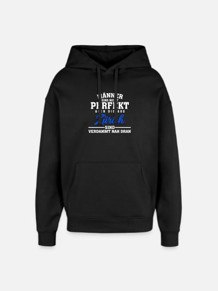 Zürich Männer Fast Perfekt Spruch - Oversized Unisex Hoodie von Stanley/Stella - Schwarz