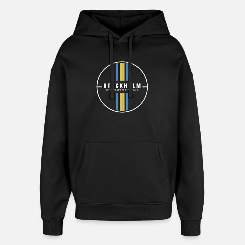 Stockholm Coordinates - Oversized Unisex Hoodie by Stanley/Stella - black