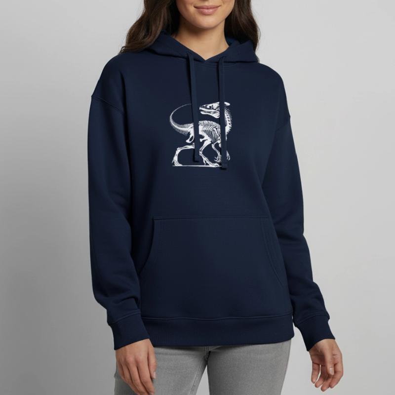 Dinosaur Raptor with Backbone Bones Oversized Unisex Hoodie by Stanley/Stella