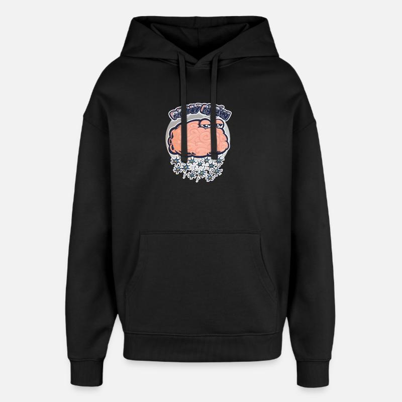 Cerveau pluvieux - Sweat à capuche unisexe Stanley/Stella Oversized - noir