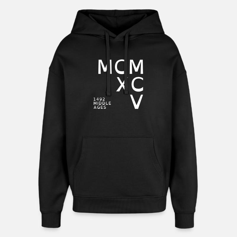 1995_COMPANY_blanc - Sweat à capuche unisexe Stanley/Stella Oversized - noir